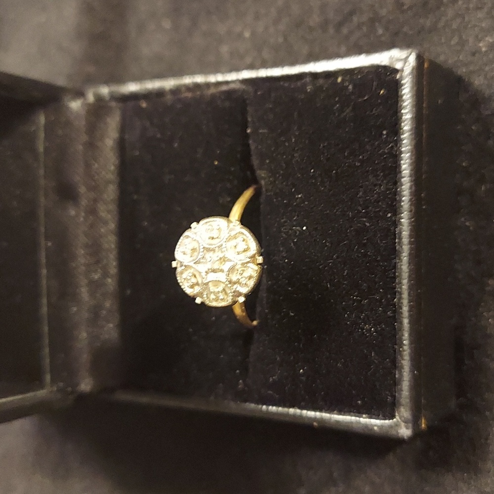 Antique 14K Diamond Victorian Cluster Ring